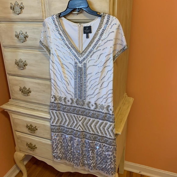 Cream cocktail dress. Size 10. Worn once. - Picture 2 of 3